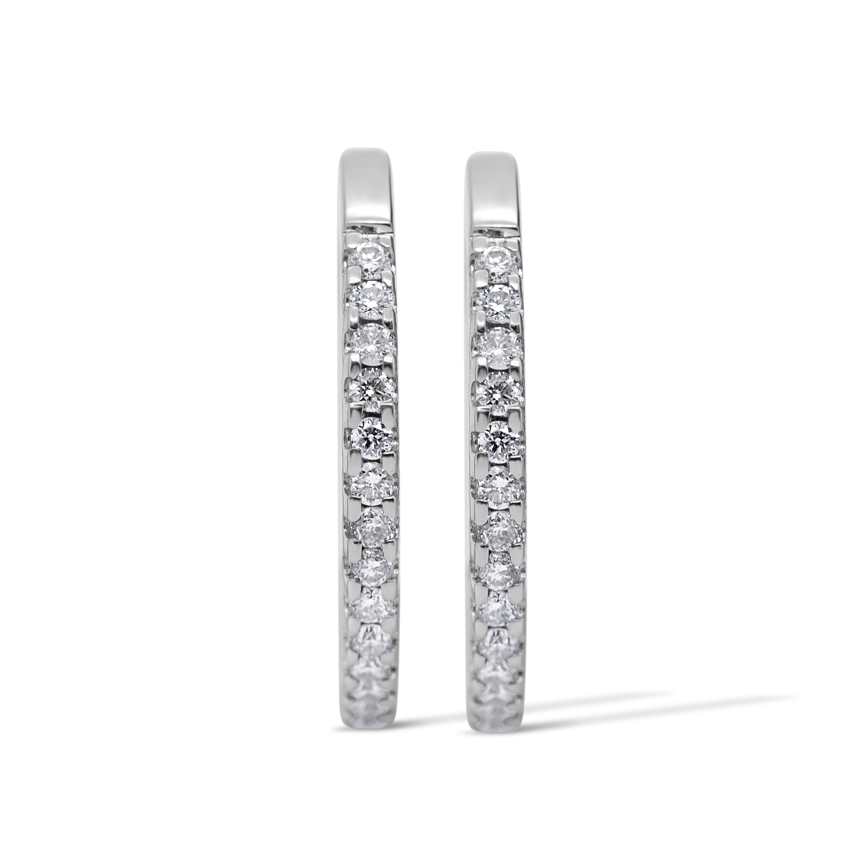 Diamond Hoop Earrings 0.20 ct. 14K White Gold
